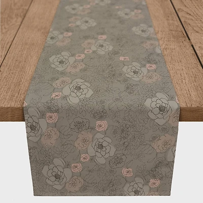 90" Multi Floral Cotton Twill Runner