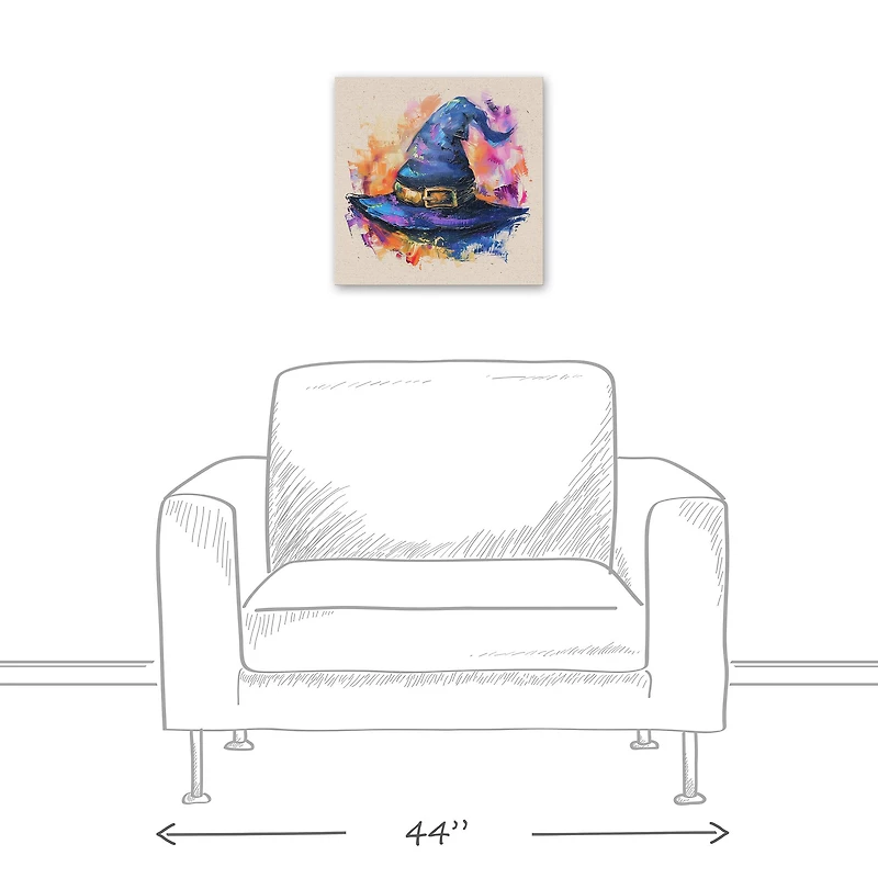 Painterly Witch Hat 16" x 16" Canvas Wall Art