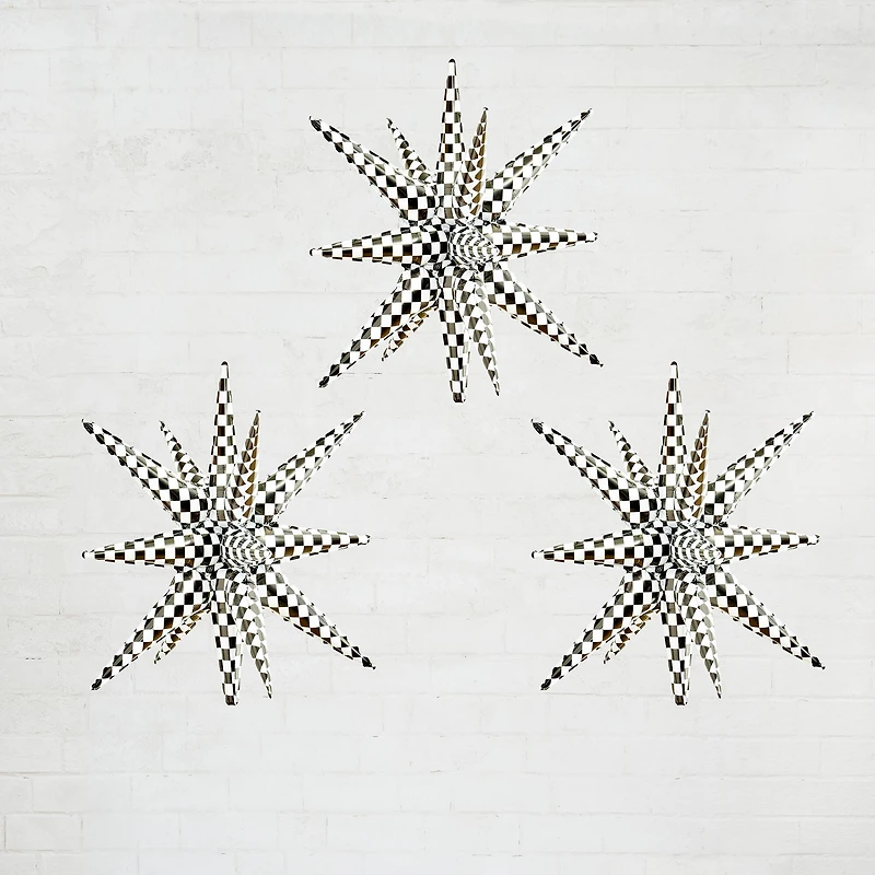 26" Black & White Checker Starburst Foil Balloons, 3ct. by Celebrate It™