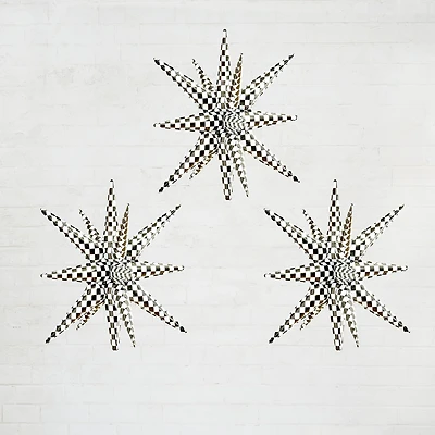 26" Black & White Checker Starburst Foil Balloons, 3ct. by Celebrate It™