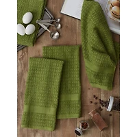 DII® Solid Antique Green Waffle Terry Dish Towels, 4ct.