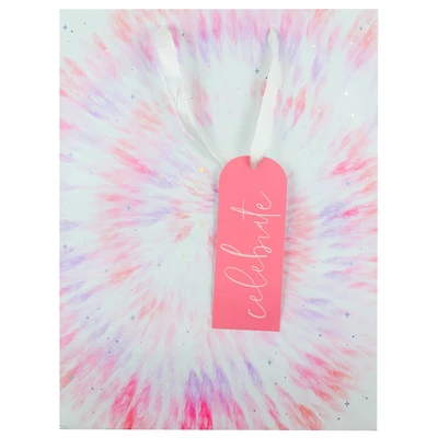 16" Pink & Lavender Tie Dye Gift Bag by Celebrate It™
