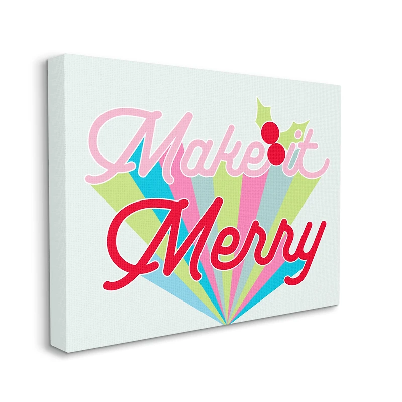 Stupell Industries Make It Merry Bold Christmas Stripes Canvas Wall Art