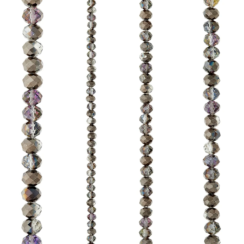 Gray Faceted Glass Rondel Beads by Bead Landing™