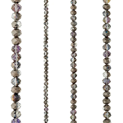 Gray Faceted Glass Rondel Beads by Bead Landing™