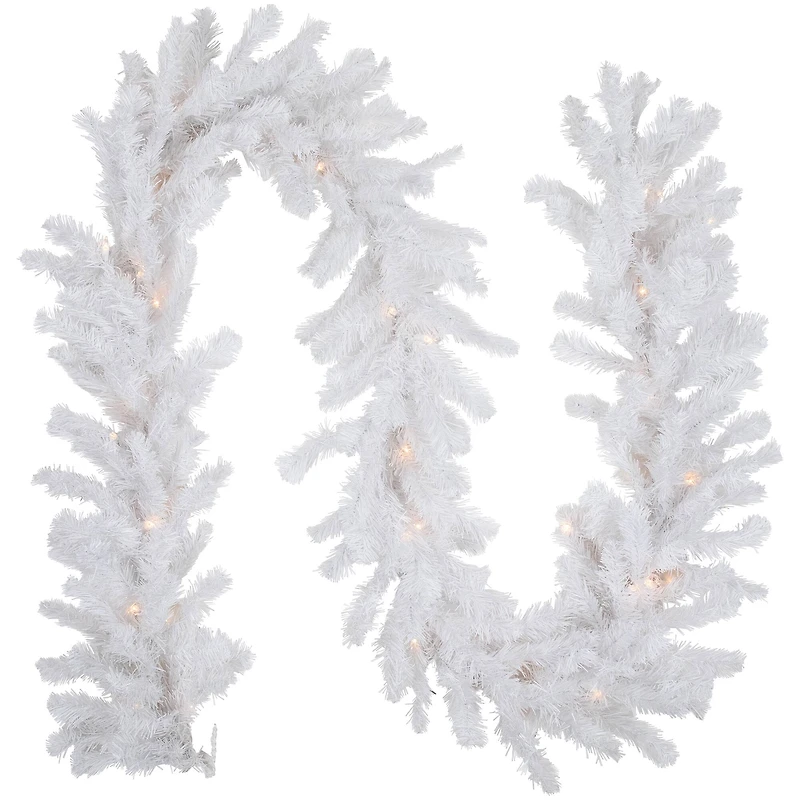 9ft. Clear Lighted Snow White Garland