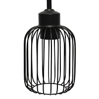 Lalia Home Ironhouse 7" Black 1-Light Metal Caged Mini Pendant