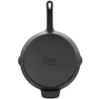 Spice by Tia Mowry Savory Saffron 12" Cast Iron Skillet with Pouring Spouts