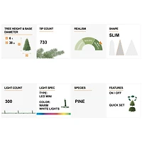 6ft. Pre-Lit Deluxe Flocked Pine Artificial Christmas Tree, Warm White LED Lights