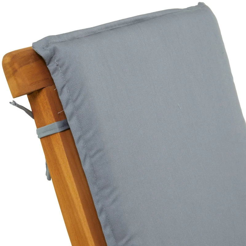 36" Brown Teak Wood Folding Outdoor Dining Chair With Cushions Set