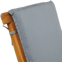 36" Brown Teak Wood Folding Outdoor Dining Chair With Cushions Set