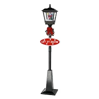 6ft. Black LED Musical Snowing Santa Christmas Street Lamp
