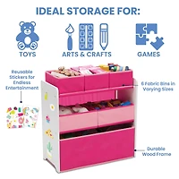 Design and Store Pink 6 Bin Toy Organizer