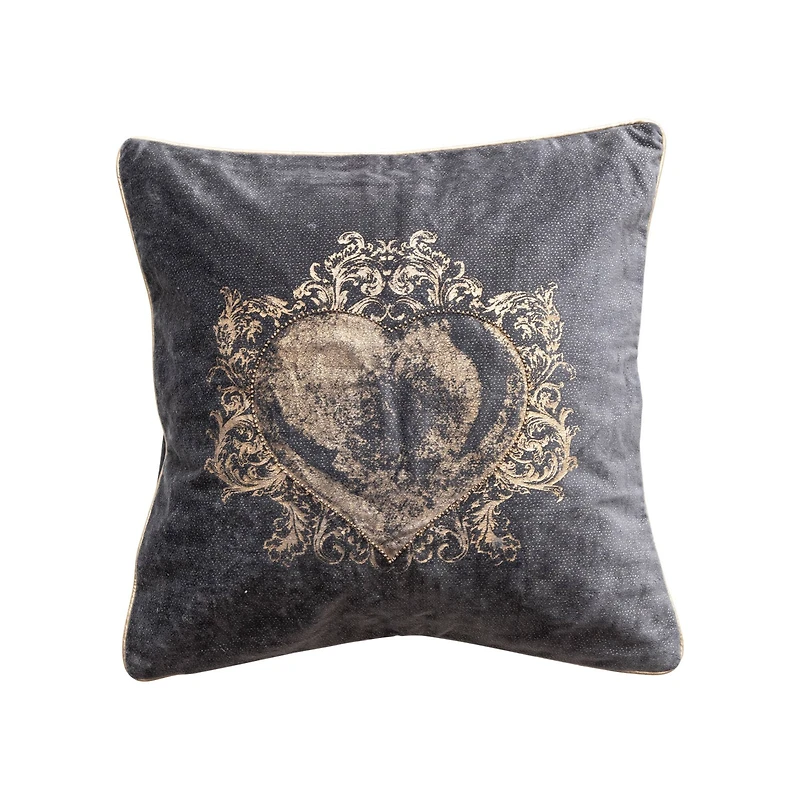 Hello Honey® 18" Navy & Gold Velvet Printed Sacred Heart Accent Pillow