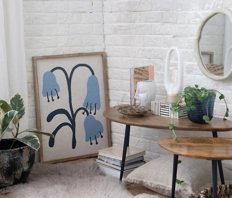 Hello Honey® Cream Framed Organic Shaped Wall Mirror