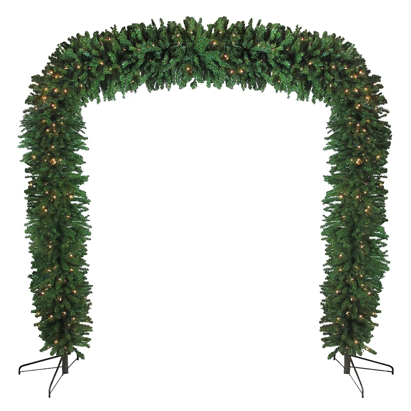 9ft. Pre-Lit Pine Artificial Christmas Archway Decoration, Clear Lights