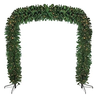 9ft. Pre-Lit Pine Artificial Christmas Archway Decoration, Clear Lights