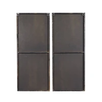 32" Brown Wood Contemporary Wall Mirror Set