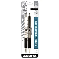 Zebra F-402 0.7mm Black Retractable Ballpoint Pen, 2ct.