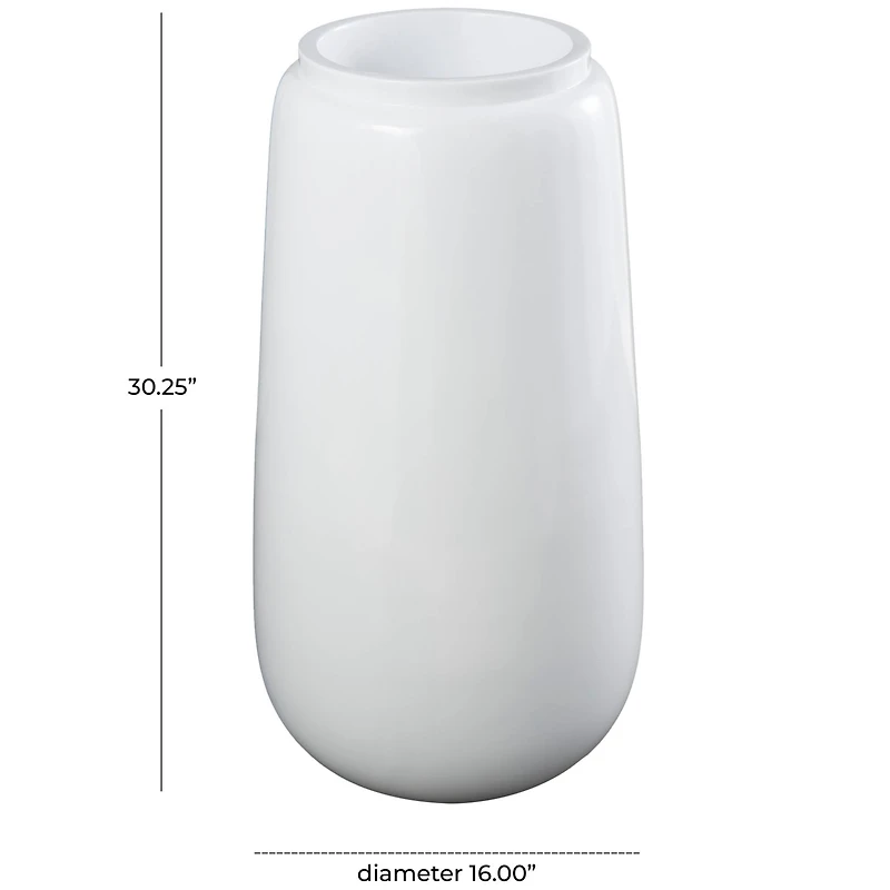 30" Tall White Floor Vase