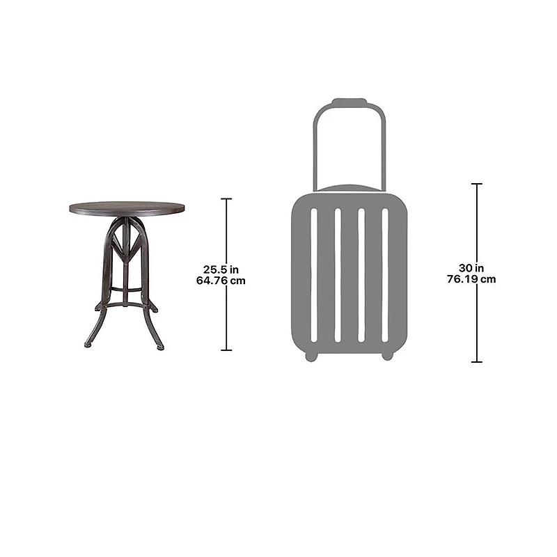 Design Toscano 25.5" Industrial Revolution Adjustable Height Side Table