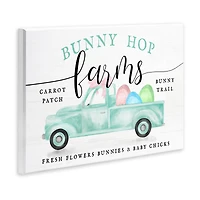 Stupell Industries Bunny Hop Farms Sign Easter Egg Green Truck Wall Plaque Art