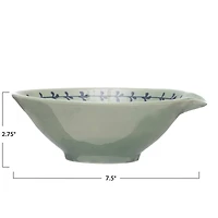 Hello Honey® Aqua & Blue Patterned Hand Painted Stoneware Bowl Set