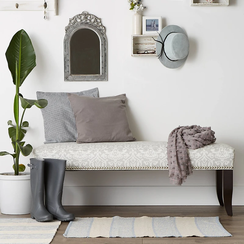 DII® Stonewash Blue Variegated Stripe Recycled Yarn Rug Set, 2ft. x 3ft.