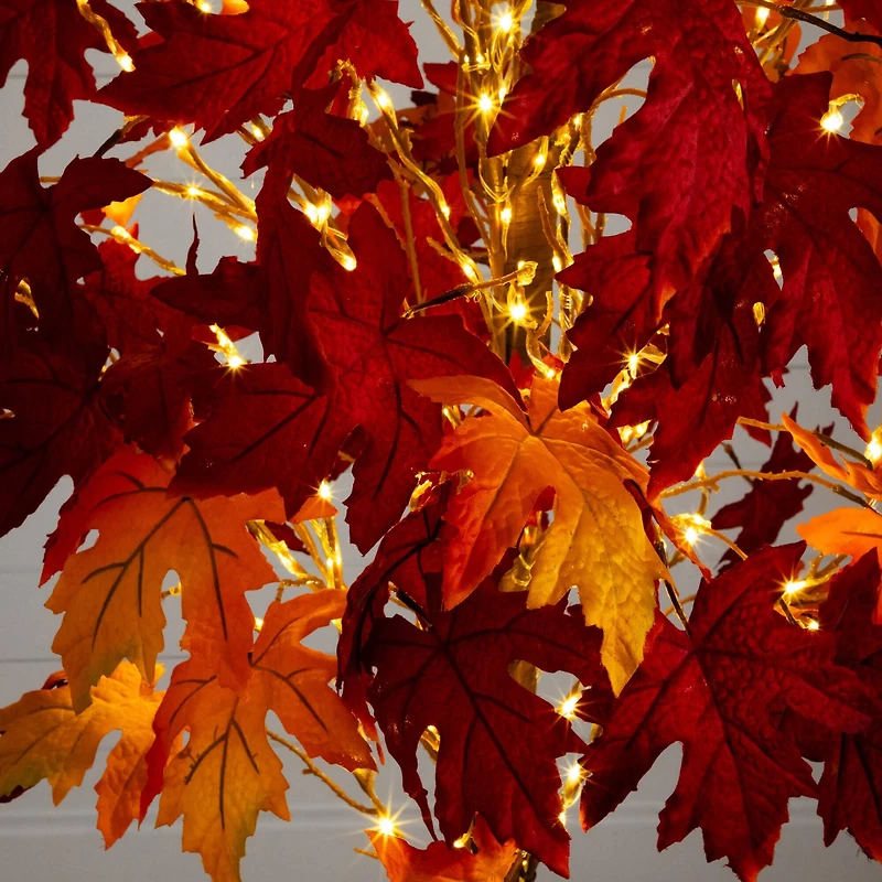 7ft. Pre-Lit Autumn Weeping Maple Artificial Fall Tree with 450 Warm White LED Lights