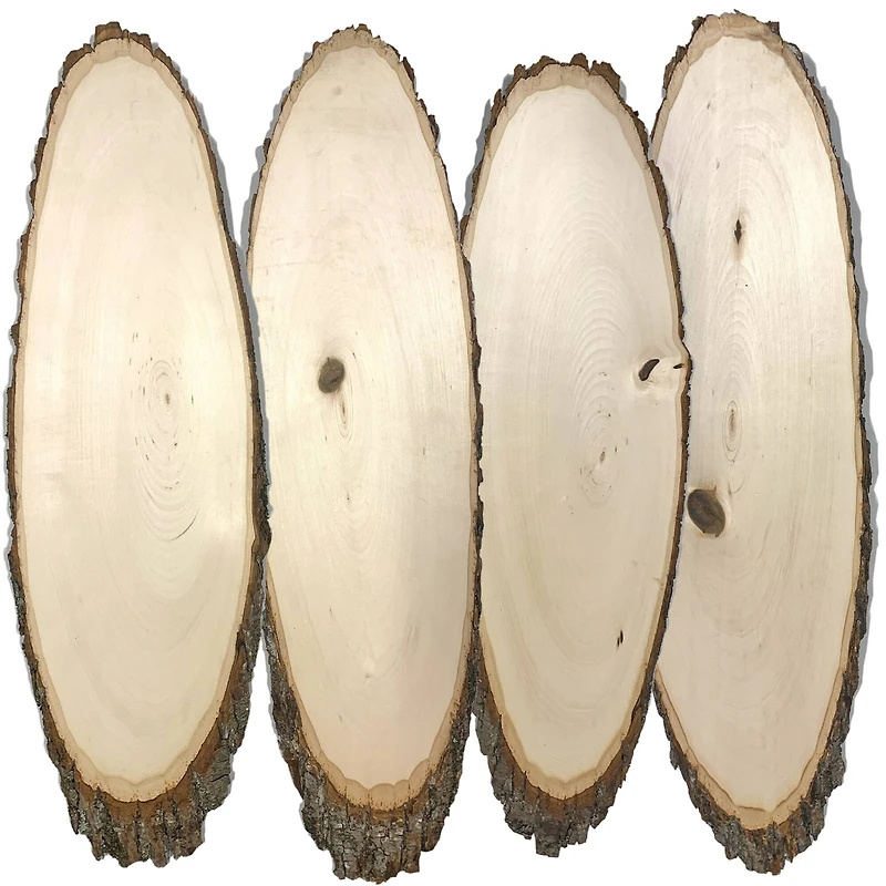 Wilson 17.5" Basswood Elongated Round Slice, 4ct.