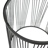 Black Metal Contemporary Accent Table, 22" x 18" x 18"