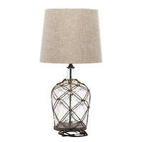29" Brown Glass & Iron Coastal Table Lamp