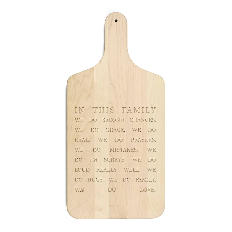 17" In This Family Maple Paddle Cutting Board