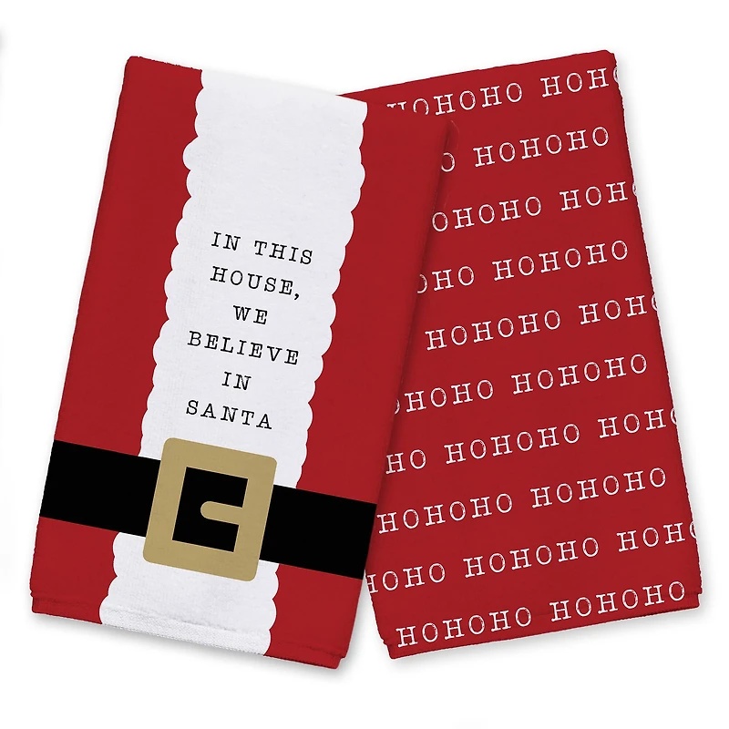 This Houbelieves Santa Hohoho Tea Towels - Set of 2