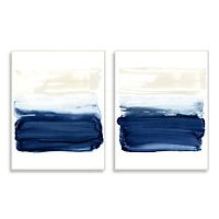 Stupell Industries Coastal Brushstrokes Abstract Beach Ombre Design Wall Plaque Set