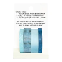 12 Packs: 4 ct. (48 total) Aqua Silver Crafting Tape Set by Recollections™