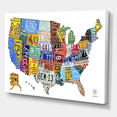Designart - License Plate Map USA