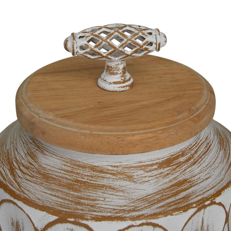 Brown Traditional Decorative Jars, Set of 3" 16", 13", 10"