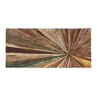 39" Brown Rustic Abstract Teak Wood Wall Decor