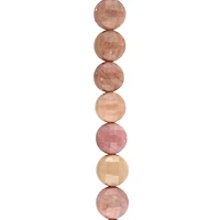 Pink Rhodonite Faceted Coin Beads, 8mm by Bead Landing™