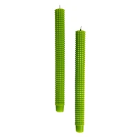Hello Honey® 10" Green Unscented Hobnail Taper Candles, 2ct.