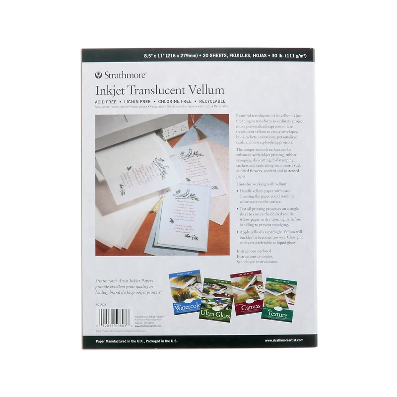 Strathmore® Inkjet Translucent Vellum, 8.5" x 11"