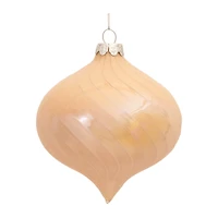 6ct. Peach Iridescent Glass Mixed Ornaments