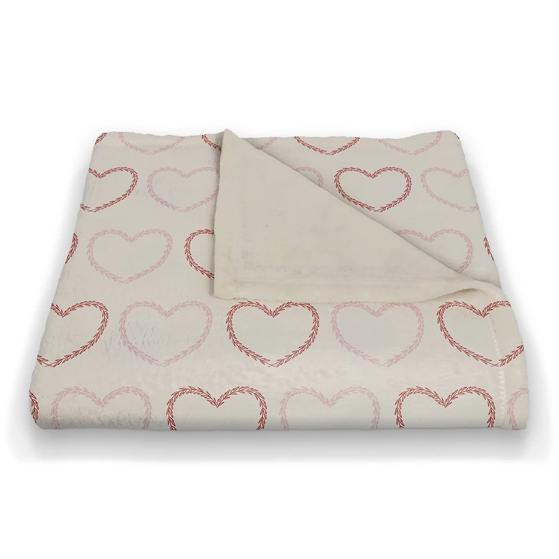 Valentine's Day Hearts Fleece Throw