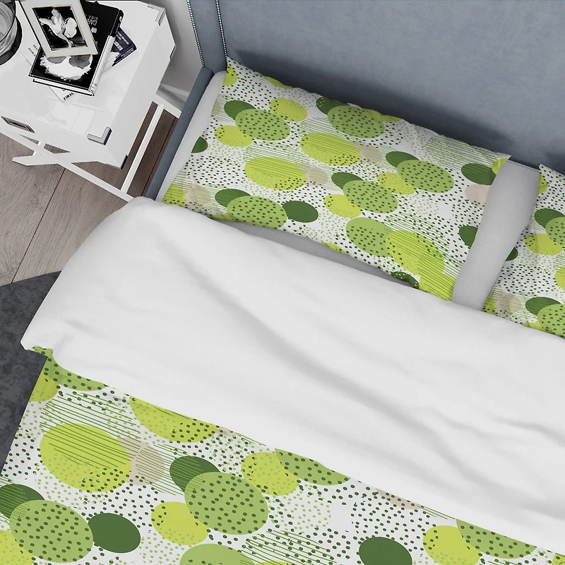 Designart 'Circular Abstract Retro Geometric X' Mid-Century Duvet Cover Set