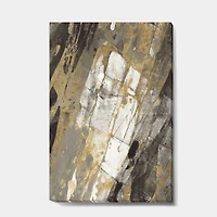 Designart - Gold, Black and White Hanpainted Abstract
