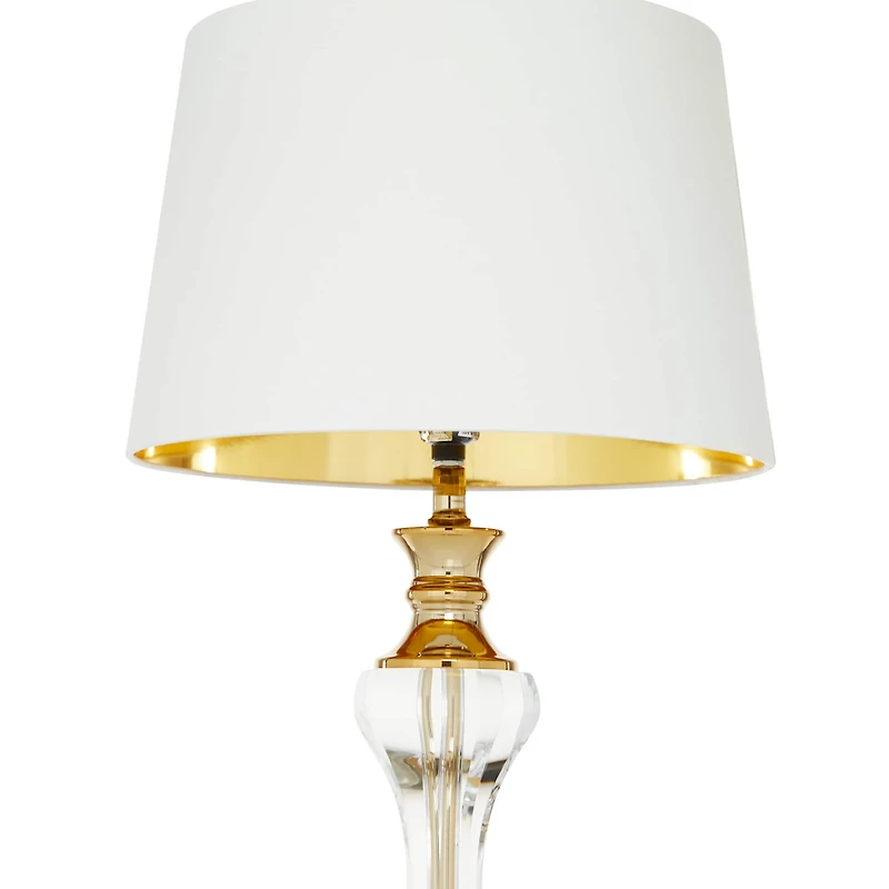Gold Glass Glam Table Lamp, 27" x 15" x 15"
