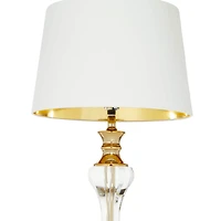 Gold Glass Glam Table Lamp, 27" x 15" x 15"