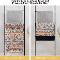 NEX™ 64.5" Farmhouse Decorative Ladder with 5 Hooks & Pocket