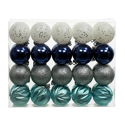 40 Pack 2" Blue & Silver Shatterproof Ornaments by Ashland®